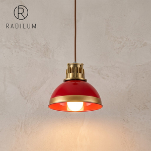 Industrial Adjustable Height Pendant <b>Light</b> Iron Vintage Retro Nordic <b>Red</b> <b>LED</b> 3000K Warm White Cafe Bar Restaurant Kitchen Dining - Product Image 1