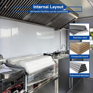 Fiberglass foodtruck container mobiele keuken buitenkoffiekar cocktail foodtruck cateringtrailer roest - Product Image 3