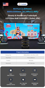 Canbest RX trong nhà p2.6 8000x3500mm 26.24x 11.48ft vẻ đẹp & chăm sóc sức khỏe tradeshow <span class=keywords><strong>LED</strong></span> <span class=keywords><strong>Video</strong></span> tường Màn hình hiển thị trong Dubai UAE - Product Image 6