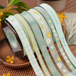 Nine-Colored Ribbon Spring Mint Floral Satin Ribbons 8K401 Digital Printed Diy Decorations - Product Image 1