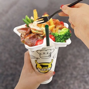 Gobelets à steak, bols créatifs pour poulet frit, plateaux à collation jetables en plastique, porte-gobelets en plastique à emporter - Product Image 3