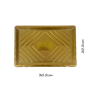 <strong>Plastic</strong> Wedding <strong>Dessert</strong> Cake Serving <strong>Tray</strong> Food Grade Thickened PET <strong>Square</strong> Disposable Luxury Gold <strong>Dessert</strong> Serving <strong>Tray</strong> with Cover - Product Image 4