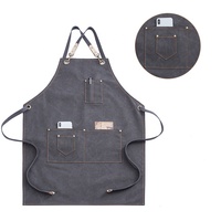 Sunuyue — tablier en toile de coton pour homme, couleur gris, style Barista, bar pour Barista