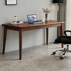 Scrivania in Legno Massello 55.1x19.7 Pollici, Stile Mid-Century Moderno, Piccola Scrivania in Legno di Gomma, Scrivania per Computer in Noce - Product Image 4