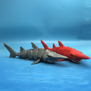 Requin sabre-denté réaliste imprimé en 3D, corps entièrement articulé avec mâchoires mobiles, jouet articulé, vente en gros - Product Image 3