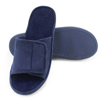 Chaussons d'intérieur ajustables en daim respirant et durable, à bout ouvert, avec semelle TPR, insonorisants, absorbant la transpiration et amortissant les chocs, personnalisables