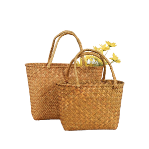 WINTOP Eco-Friendly Seagrass Rectangle Multifunction Straw <b>Flower</b> Gift <b>Basket</b> Handmade Rustic Creative Woven Portable - Product Image 4