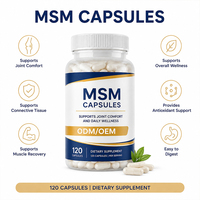 Capsules MSM pour adultes, protection des articulations, antioxydant, complément nutritionnel, marque privée, grand volume, export, vente en gros