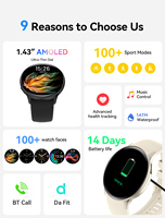 Reloj Inteligente VALDUS ODM/OEM con Monitoreo de Salud, Bajo MOQ, Logotipo Personalizado, VS41 PRO, Pantalla AMOLED Grande, Relojes Deportivos para Hombre