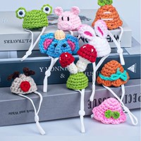 JXANRY Vente en gros transfrontalière Bonnet décoratif en fil tricoté à la main, motif hamster de dessin animé, mignon mini-chapeau pour animaux de compagnie