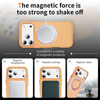 Funda Magnética Transparente de Lujo JUNBO con Anillo y Soporte para iPhone 17 18 16 15 14 Pro Max, Carcasa Antigolpes de TPU y PC