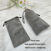 Emballage de lunettes de soleil rectangulaires à la mode en gros sac à cordon sac de rangement pour étui à lunettes en tissu floqué coloré
