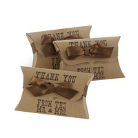Boîte d'emballage de bonbons basse quantité minimale de commande Boîte d'oreiller en papier kraft pliable Impression de logo personnalisé