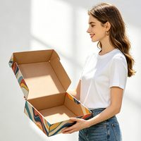 Boîte d'expédition en carton ondulé personnalisée avec logo en relief, matériaux recyclés, pour l'envoi, le déménagement, le rangement de vêtements, sous-vêtements, fourrures, chaussettes