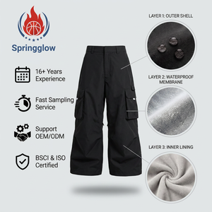 Pantalons de ski pour hommes OEM personnalisés, pantalons <span class=keywords><strong>cargo</strong></span> de snowboard, pantalons de neige amples, pantalons de neige imperméables en nylon, pantalons de ski pour hommes en gros - Product Image 4