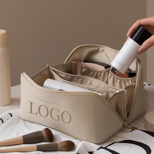 Custom PU Leather <strong>Cosmetic</strong> Makeup <strong>Bag</strong> Pouch Skincare <strong>Cosmetic</strong> Partition Storage Waterproof Travel Toiletry <strong>Bag</strong> Make up <strong>Bags</strong> - Product Image 1