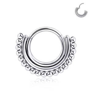 Thời trang G23 Titan <span class=keywords><strong>Tribal</strong></span> Á bóng bản lề Clicker Vòng ASTM F 136 vách ngăn Clicker cơ thể đồ trang sức đám cưới engagements chính thống - Product Image 1