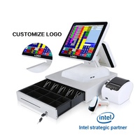 Sistema POS Compacto y Confiable con Pantalla Táctil Dual de 15 Pulgadas, Windows, CPU Intel I5, 8GB de RAM, 128GB SSD, Wi-Fi, Carcasa de Plástico ABS, Caja Registradora