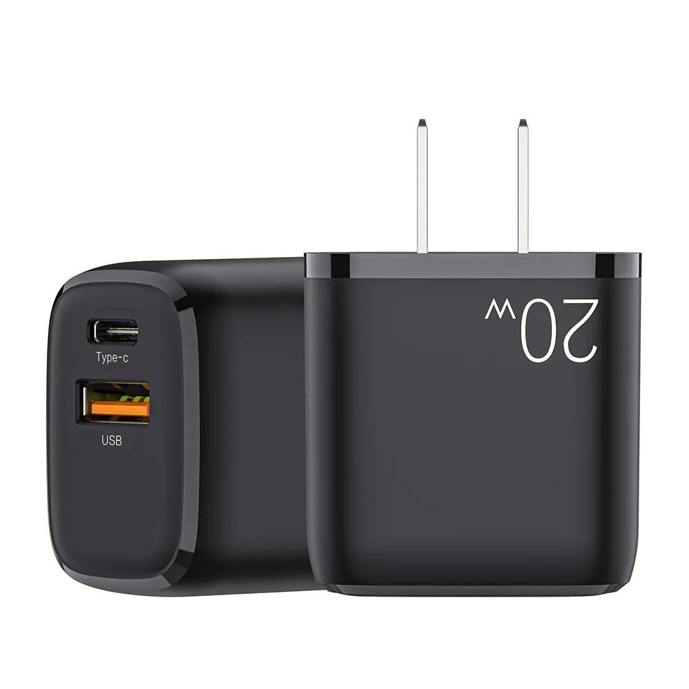 Type C PD 3.0 20W USB QC 3.0 mobile phone fast charging travel wall charger for phone us au eu uk plugs