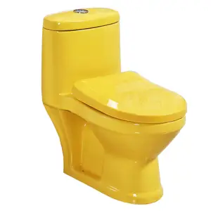 Toilet anak warna kuning sekolah taman kanak-kanak keramik baru kemasan karton satu bagian Modern Toilet prasekolah 200mm CN;GUA