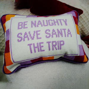 SHN038 BE Naughty Save Santy The Trip bordado funda de cojín hogar decorativo personalización lujo bordado almohada - Product Image 4