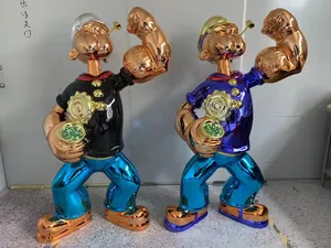 Estatua de Popeye de Tamaño Personalizado (40cm, 80cm, 150cm, 200cm), Escultura de Resina Estilo Arte Popular, Fibra de Vidrio Creativa de Dibujos Animados para Souvenirs - Product Image 2