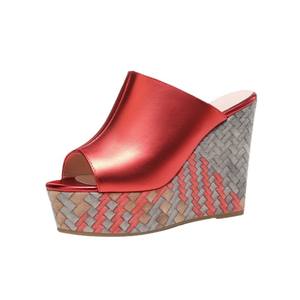 Sandales compensées pour femmes, à semelle épaisse, grande <span class=keywords><strong>taille</strong></span>, nouveau style d'été, style européen et américain, tongs à bout ouvert - Product Image 5