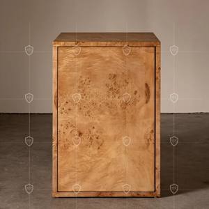 Rachel Donath Table basse moderne <span class=keywords><strong>en</strong></span> <span class=keywords><strong>grain</strong></span> de bois Burl Sculpture linéaire affichage étagère cachée ouverture gauche droite support de lit Table d'appoint - Product Image 4