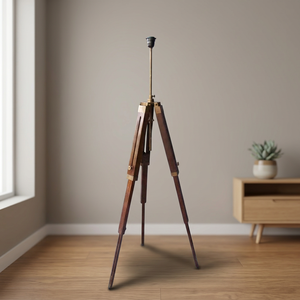 3 Fold Vintage <b>Nautical</b> Antique Floor <b>Lamps</b> Stand Light Wooden Adjustable Tripod. - Product Image 5