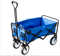 Chariot utilitaire pliant extérieur en acier robuste chariot de jardin pour le stockage des achats et les outils pris en charge par l'OEM