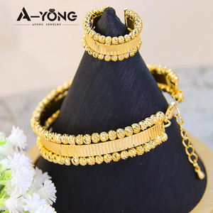 Trang Sức Khí Chất Vòng Tay Vàng Với Nhẫn Đính Kèm Vòng Đeo Tay Hạt Mở Vòng Điều Chỉnh - Product Image 1