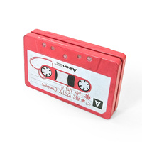 Boîte de rangement en fer blanc de conception originale JYB en forme de cassette audio, idéale pour les cadeaux de Noël, les bonbons, le chocolat et les friandises