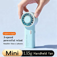 1200mAh Wiederaufladbarer Mini-Turbo-Handventilator Batteriebetriebener Klimaanlagen-Ventilator 3-Gang Tragbarer Tragbarer Ventilator für Draußen