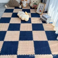 Tapis de sol emboîtable épaissi en forme de carreaux, personnalisable en gros, pour la maison, l'exercice et la chambre à coucher, en fourrure