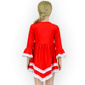 Robe en dentelle pour bébé fille, vêtements décontractés pour nouveau-né, personnalisation par impression numérique, manches bouffantes, décoration à pompons - Product Image 6