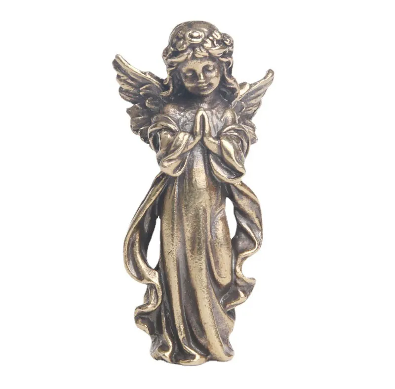 Estatuilla de Ángel de cobre decorativa, para regalos, tiendas, decoración de oficina, adornos de mesa de Ángel de arte