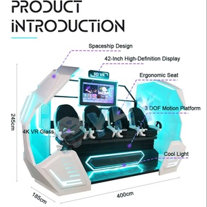Taman Hiburan permainan realitas Virtual komersial dalam ruangan 3 DOF <span class=keywords><strong>Motion</strong></span> 4 kursi pesawat ruang angkasa 4K 9D bioskop VR dengan 179 permainan - Product Image 2