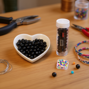 ILAN Perline Nere 8mm per Gioielli e Artigianato - Product Image 3