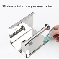 Porte-serviettes en papier hygiénique mural en acier inoxydable 304 avec étagère pour téléphone portable pour salle de bain cuisine