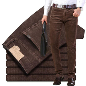 Pantaloni da <span class=keywords><strong>Uomo</strong></span> Invernali in <span class=keywords><strong>Velluto</strong></span> a <span class=keywords><strong>Coste</strong></span> Spesso e Caldo Foderati in Pile Stile Casual Business Dritti e Lunghi - Product Image 3
