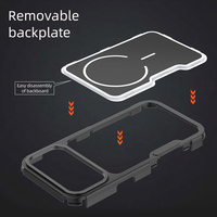 Nouvelle Arrivée 2026 – Coque de Téléphone de Luxe Antichoc à Chargement Magnétique Sans Fil avec Plaque Remplaçable pour iPhone 17 Pro