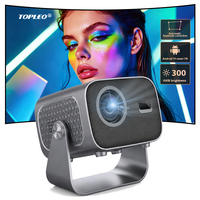 Projecteur intelligent Topleo Factory Outlet, mise au point électrique, BT WIFI, vidéo, home cinéma, mini projecteurs Android