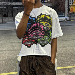 T-shirts surdimensionnés de style streetwear personnalisés de haute qualité, 100% coton, t-shirt graphique court pour hommes - Product Image 2