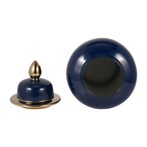 Vaso Decorativo in Ceramica con Coperchio Blu Navy per Arredamento Casa, Soggiorno, Camera da Letto, Cucina - Product Image 5