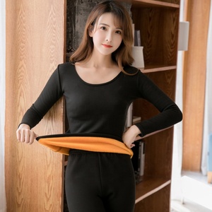 2022 couleur unie hiver velours pull col rond mince <span class=keywords><strong>Singleton</strong></span> chaud pyjama avec taille élastique fermeture tricoté vêtements de nuit - Product Image 1