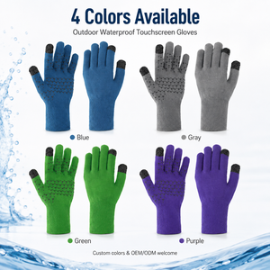 Gants en tricot imperméables personnalisés en gros avec grip en silicone et compatibles écran tactile pour le ski, la randonnée, la pêche, le cyclisme et le snowboard - Product Image 5