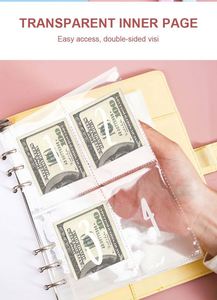 100 Envelopes Money Saving Challenge Budget Binders A5 PU Leather Budget Loose <b>Leaf</b> Design - Product Image 6