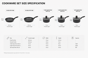 <span class=keywords><strong>Ensemble</strong></span> de 8 ustensiles de cuisine en aluminium comprenant une poêle à frire de 8 pouces, une poêle à frire de 10 pouces, une <span class=keywords><strong>casserole</strong></span> de trois tailles, des couvercles en verre, compatible <span class=keywords><strong>induction</strong></span> - Product Image 3