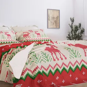 Fast Shipping Non Fading Wrinkle Free Microfiber Bedding Set Christmas Decorations Luxury Duvet Cover