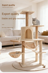 Grande Albero per <span class=keywords><strong>Gatti</strong></span> in Legno e Sisal con Letto Integrato, Struttura per Arrampicata Resistente, <span class=keywords><strong>Torre</strong></span> per <span class=keywords><strong>Gatti</strong></span> 132cm, Arredamento per Animali Domestici da Interno, Stile Semplice - Product Image 4